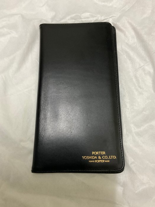 展示美品 ** Porter yoshida  ** 稀有 黑色 真皮 牛皮 皮夾 長夾 証件夾 護照夾