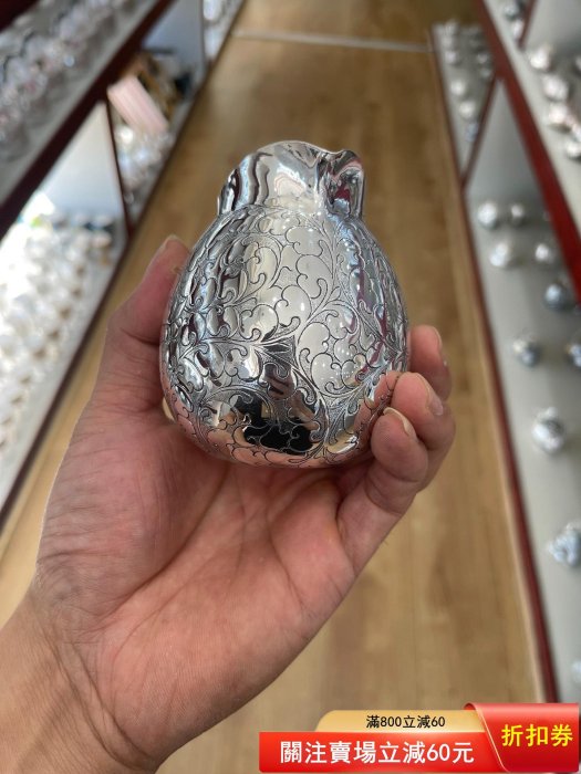 999純銀公道杯，純手工打造，通體純銀，玉柄， 容量260毫升左右古董