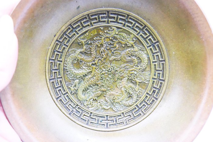 小蔡二手挖寶網) 早期銅雕十二皇帝+雙龍雕工精細銅碗大碗有重量總重量