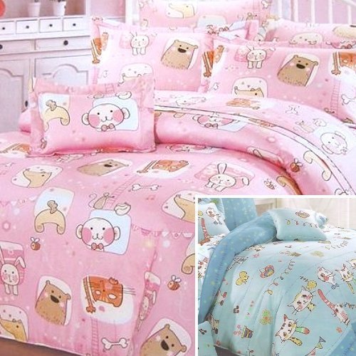 4X5尺純棉兒童被套【兔子/貓咪/熊熊】100%棉 4*5尺/120*150CM臺灣製造MIT雙面印花~華隆寢飾