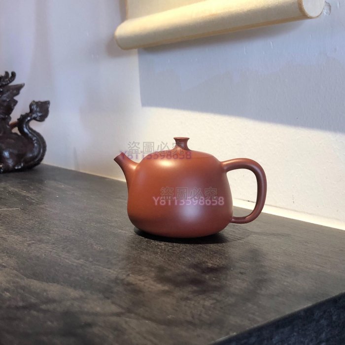 邱桂林小鋼炮壺邱氏陶坊潮州手拉壺陳腐老朱泥最新爐 藏品 老貨 舊藏【微淵】【二手】-7108