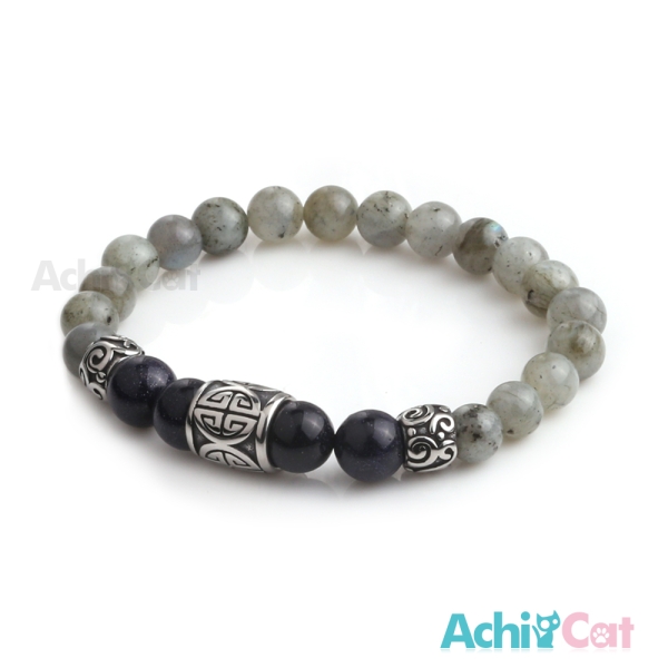 AchiCat 手鍊 串珠手鍊 光榮之物 藍沙石虎眼石手鍊 珠珠彈性手環 D款H8072