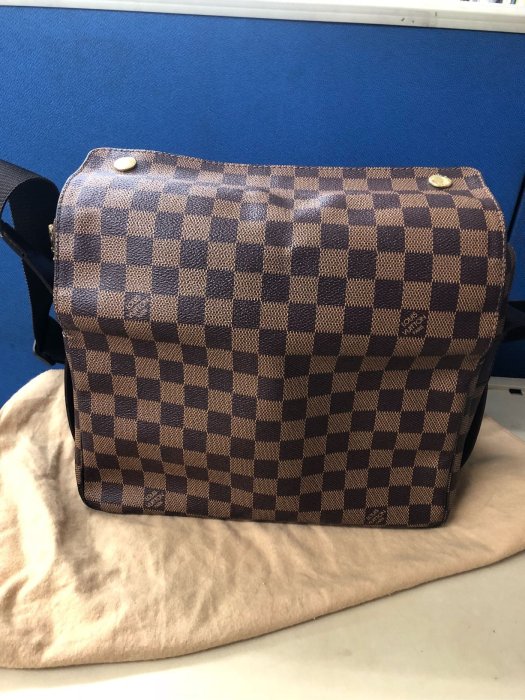 LV 棋盤格上掀式包 郭富城包 拉鏈肩背包 斜背包