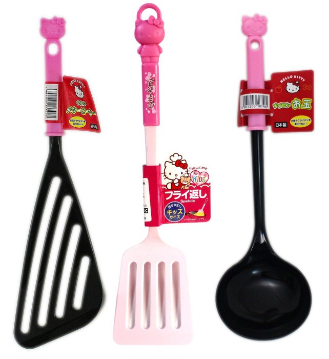 【卡漫迷】 Hello Kitty 鍋鏟 剩 黑色 炒菜鏟 ㊣版 廚房料理 廚房用具 日本製 炒菜鏟 廚具 煎匙