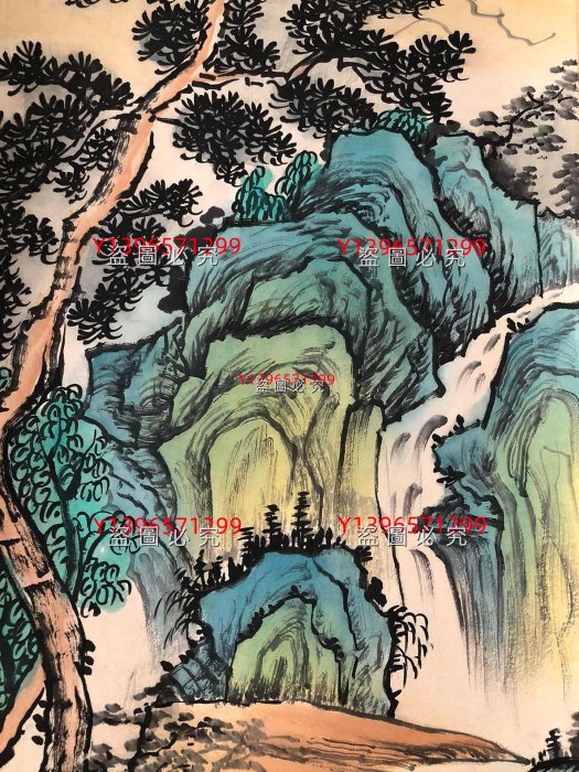 中国古美術・山水四条屏通屏画芯・黄宾虹印款・水墨画・純手描き・文房置物・水印付き 中国古美術・山水四条屏通屏画芯・黄宾虹印款・水墨画・純手描き・