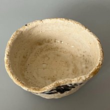 日本帶回，志野燒抹茶碗，矢野景川，全品，尺寸長14.5寬12高7.5， 舊藏