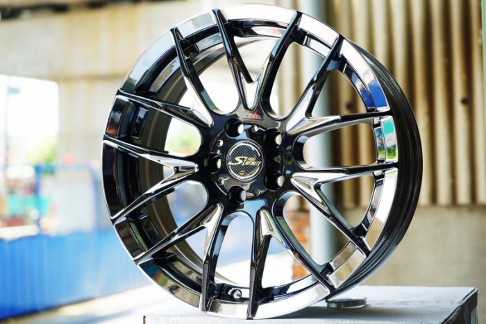 【頂尖】全新 SI鋁圈 B341 17吋 5X108 7J ET42 雙色電鍍 網狀 放射狀 順謚鋁圈