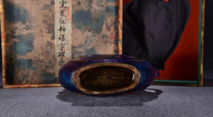 清宮宋鈞窯紫紅釉磁壺尺寸高26寬24 舊藏古董古玩【古董收藏館】-1138