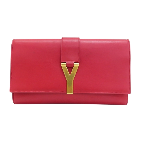 【二手名牌BRAND OFF】SAINT LAURENT YSL 聖羅蘭 紅色 牛皮 手拿包 311213