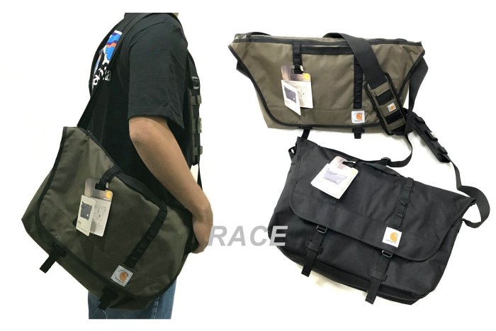 【RACE】CARHARTT CARGO MESSENGER 郵差包 側背包 書包 卡哈 防水 工裝 黑 軍綠
