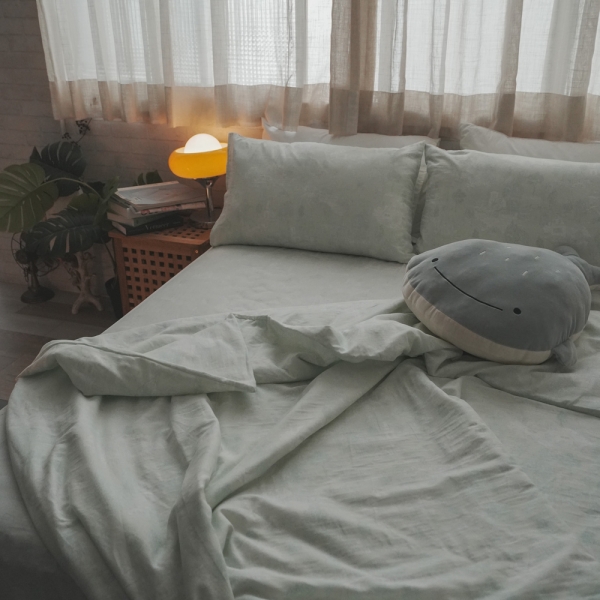 二層紗 碧綠莊園 雙人床包三件組 觸感親膚柔軟 臺灣製 棉床本舖