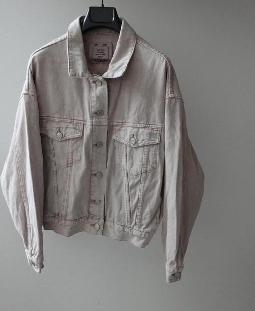 西班牙品牌 PULL & BEAR 女款 淺色仿舊 短版 牛仔外套 M號