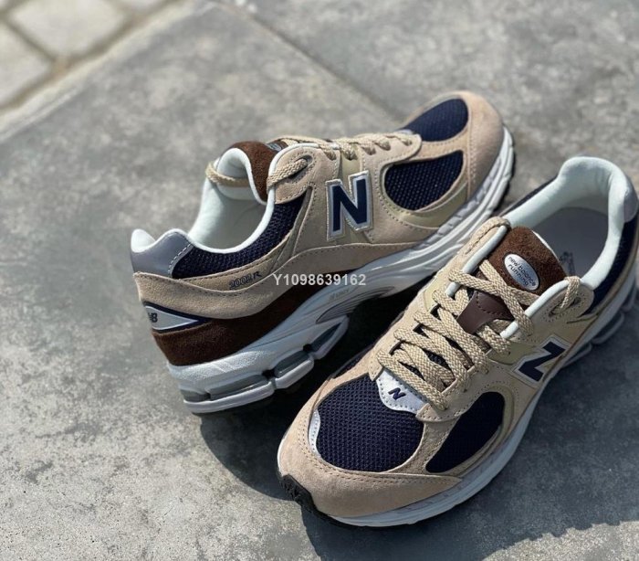 代購】New Balance 2002R Beige Navy Blue 男女款ML2002R5