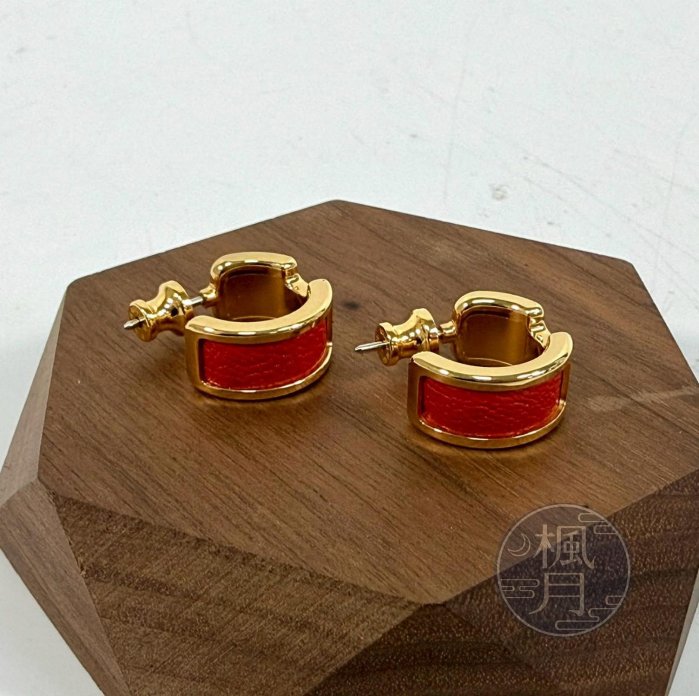 【一元起標7/19】*HERMES  紅OLYMPE耳環