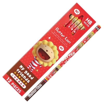 奶油獅好朋友△塗頭鉛筆(HB)-紅