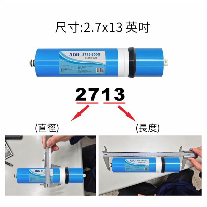 【水易購淨水】ADD-800G RO膜 2713型 通過美國NSF-58認證 (適用於ADD-3000型RO飲水機)