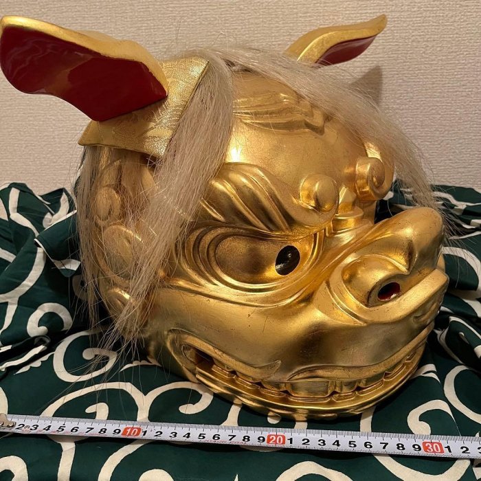 【希少】　獅子舞　.獅子頭　金箔　木彫　魔除け　金彩　古美術　木製 木彫 希少】獅子舞獅子頭金箔木雕魔除金彩古美術木製木雕お祭り| Yahoo拍賣
