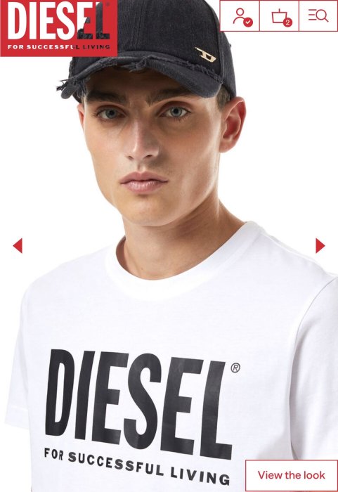 DIESEL 經典LOGO 男版短袖T-shirt 尺寸L FOR SUCCESSFUL LIVING