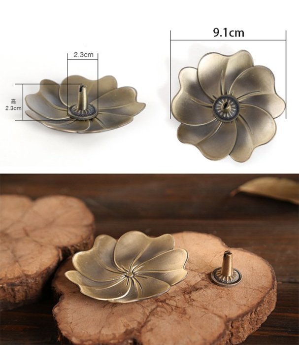 現貨六蓮=1套(蓮花香盤+香座)蓮花線香爐純黃銅沉香檀香盤香爐香插香座