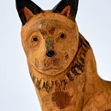 但馬木彫松田一戯「福犬」木雕作品十二干支戌狗置物古董物古道具古