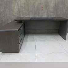 新竹二手家具◎百豐悅2手家具-二手 書桌 200公分L型主管桌 主管辦公桌 電腦桌 桃園二手傢俱 新埔2手家具