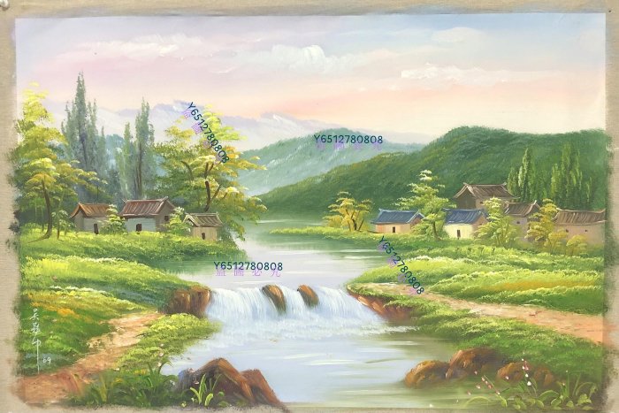 121【吳冠中】風景，純手繪油畫，尺寸100*69cm左右，900135220【東方
