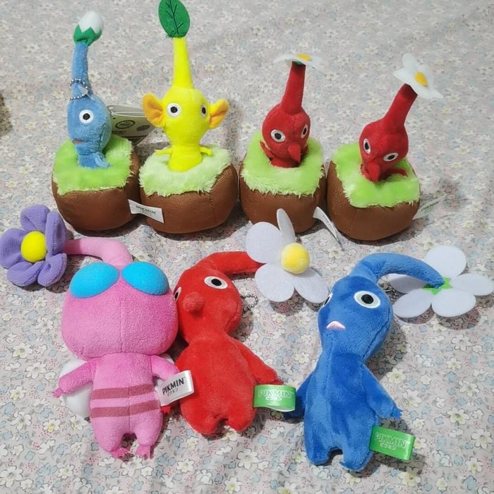 任天堂皮克敏 Pikmin 藍紅黃三色毛絨掛件 精細手工 臺灣嚴選 毛絨玩具 藍紅黃 pikmin 毛絨掛件