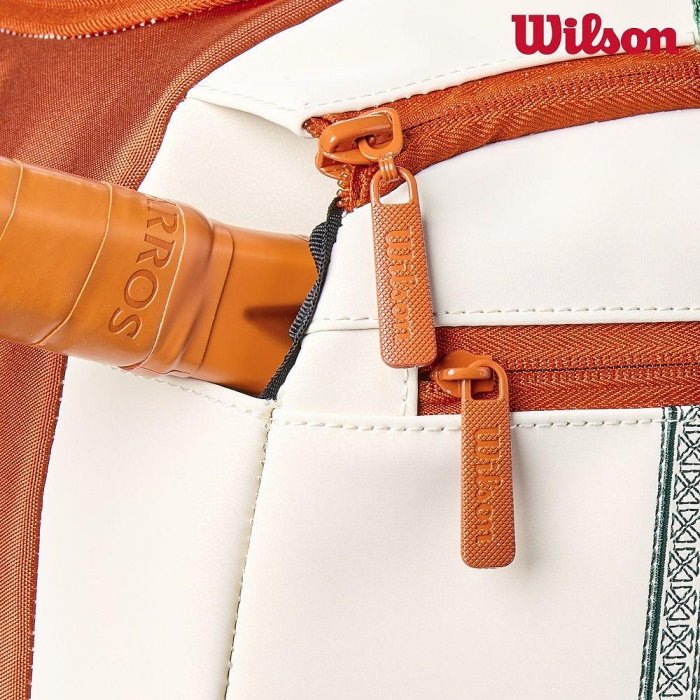 【曼森體育】Wilson ROLAND GARROS SMALL DUFFEL Cream 圓筒包 可裝2支球拍 法網系列