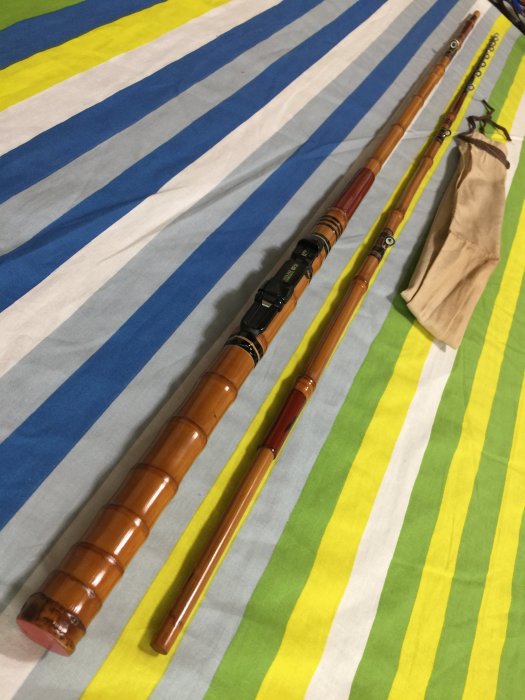 日本製頂級鯨穗調竹竿江戶和竿名師手作小物並繼船竿197cm 六尺半多黑鯛