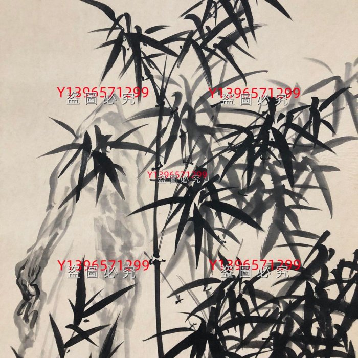 啟功竹子 C85【啟功】竹子，三尺手繪作品，尺寸：193*67厘cm左右，畫芯