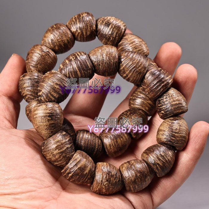 高油沉水級達拉干沉香手串天然沉香木隨形保真老料手串配老鑲貝木頭盒手