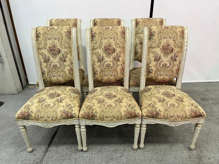 宏品全新二手家具電器F061207*白色歐風餐椅6張不拆*餐桌 茶几 辦公電腦椅 書桌椅 折疊椅 課桌椅 兒童升降椅 沙發 中古傢俱 冷氣空調 台北台中新竹桃園