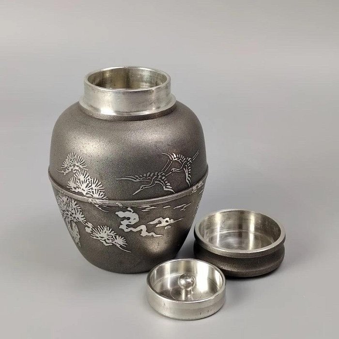 間村自造 茶壺 茶壷 茶道具 錫製 間村自造 錫 茶