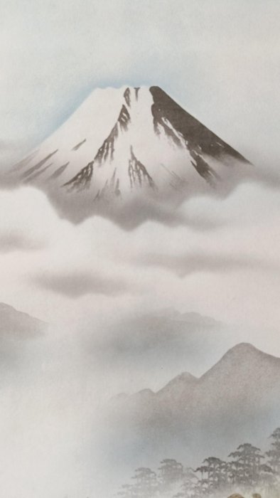 山水畫.老畫，山水畫，絹本原裱，尺寸182*53CM裝裱，102*40CM畫心