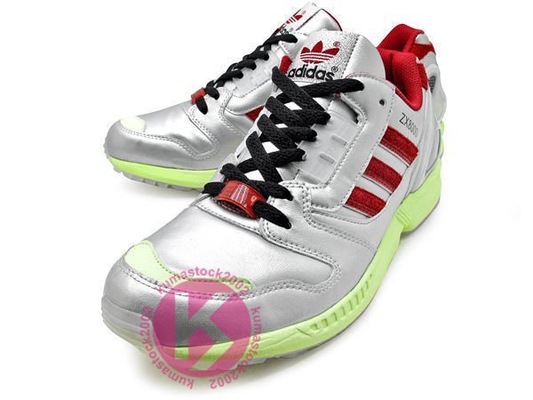 日本限定atmos ZX8000 GLOW IN THE DARK 聯名款全銀銀紅螢光M17283