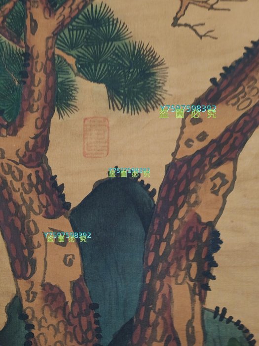 編號ZX38 三尺中堂手繪唐寅人物材質：絹本一物一圖實物攝！ 【唐韻坊