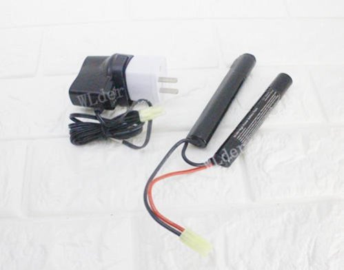 [01] 9.6V 鎳氫電池 雙胞胎+ 9.6V 充電器 ( 充電電池AEG EBB電動槍AK步槍BB槍BB彈MP5