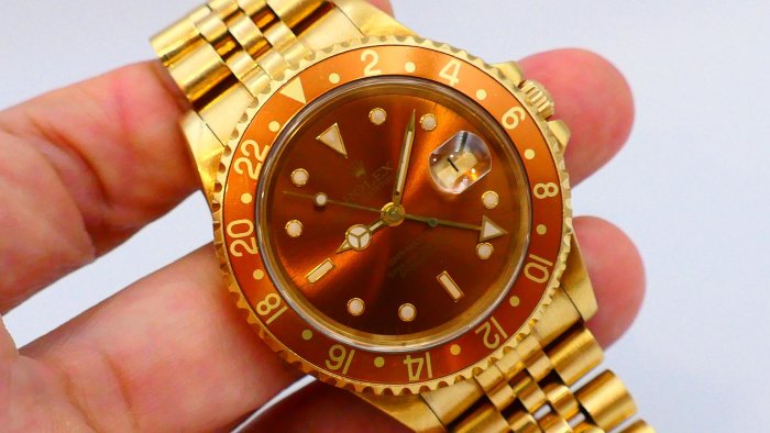 【美好時光】勞力士ROLEX極品老金勞16718虎眼色面全金款GMT( 16758 116718 126718參考)