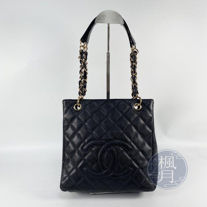CHANEL 8開 黑金 荔枝 PST 托特包