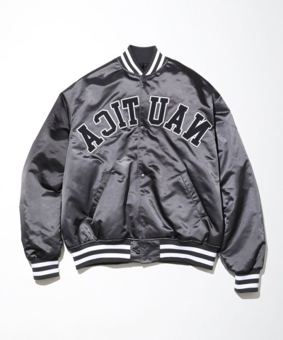 日貨代購CITY】NAUTICA Reversible Varsity Jacket 緞面雙面穿棒球外套