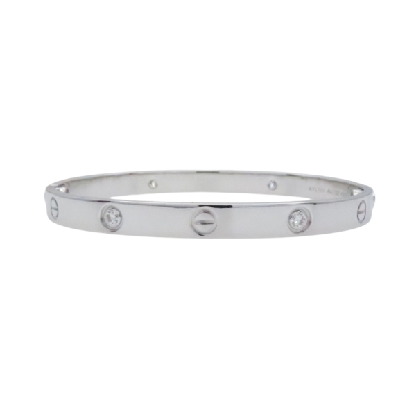 Cartier 卡地亞 18K白金 LOVE 經典款 4PD 手環 #19 【二手名牌BRAND OFF】