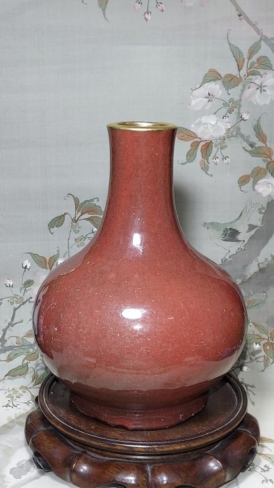 清代乾隆紅釉天球瓶| Yahoo拍賣