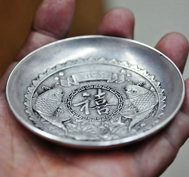 宋家沉香奇楠loninpan.5號龍銀盤.老銀盤~八仙八寶-龍銀宣統元寶銀盤造