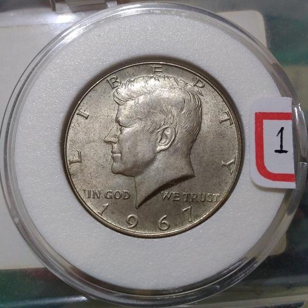 未使用美品）【低價標標樂】1967年美國甘迺迪半圓銀幣－1