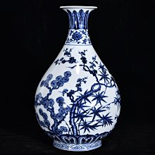 明宣德青花松竹紋玉壺春瓶，高32.5厘米，直徑18厘米、800218529古玩