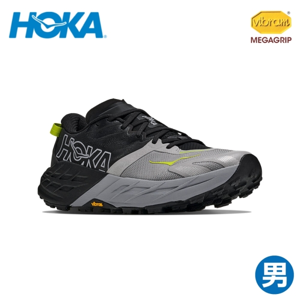 【HOKA 法國 男 Speedgoat 7 越野鞋《黑/星球灰》】HO1171928/戶外鞋/休閒/登山