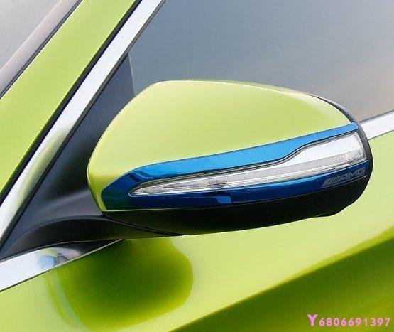 現貨熱銷-【易車汽配】Benz賓士新C級GLC專用後視鏡下飾條C180L C200L GLC260倒車鏡防擦條改裝