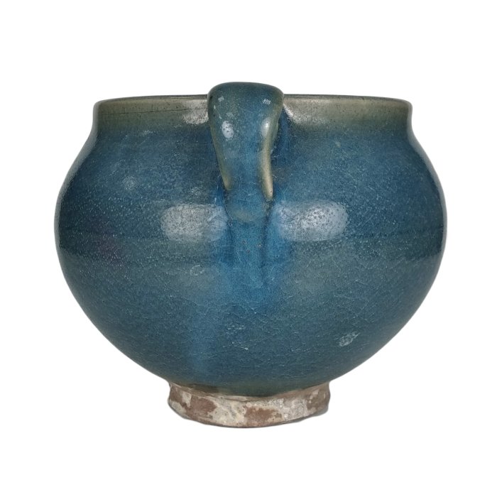 鈞窯天藍釉紫斑長頸瓶 中国古玩 中国美術 唐物 A960 宋钧窑蓝紫釉长颈瓶古董古玩收藏品包老保真老货瓷器旧货五大名窑