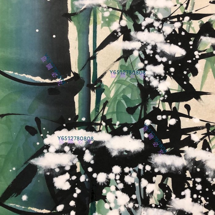 B166【啟功】竹子，四尺純手繪作品，尺寸:200*87cm左右，畫芯尺寸:130