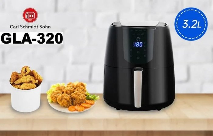 【高雄104家電二館】燒烤烘炸大減油少負擔~Carl Schmidt Sohn德國卡爾 3.2L 氣炸鍋GLA-320